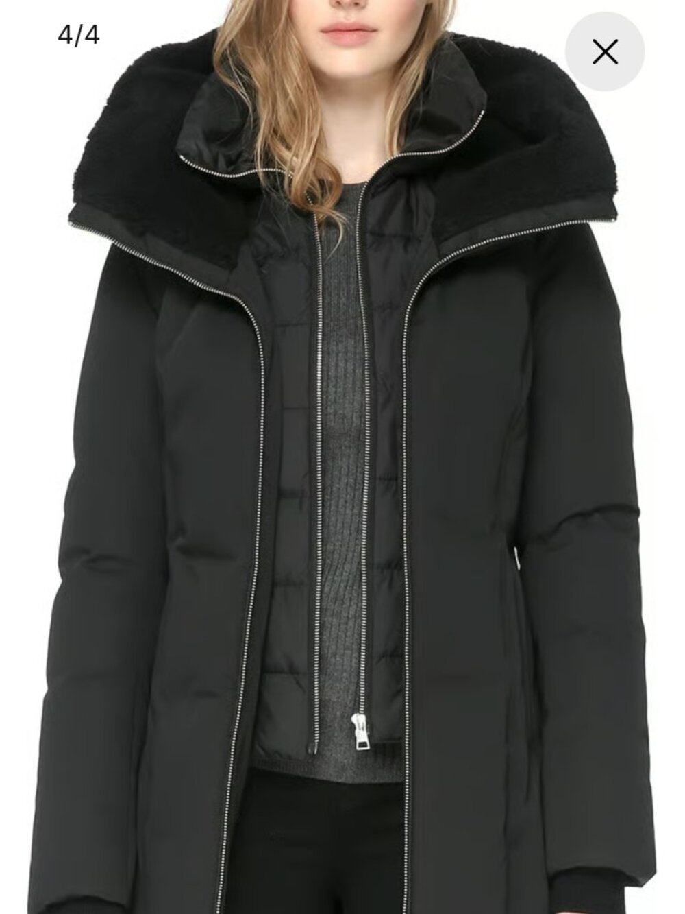 SOIA & KYO Black Down Coat Size S